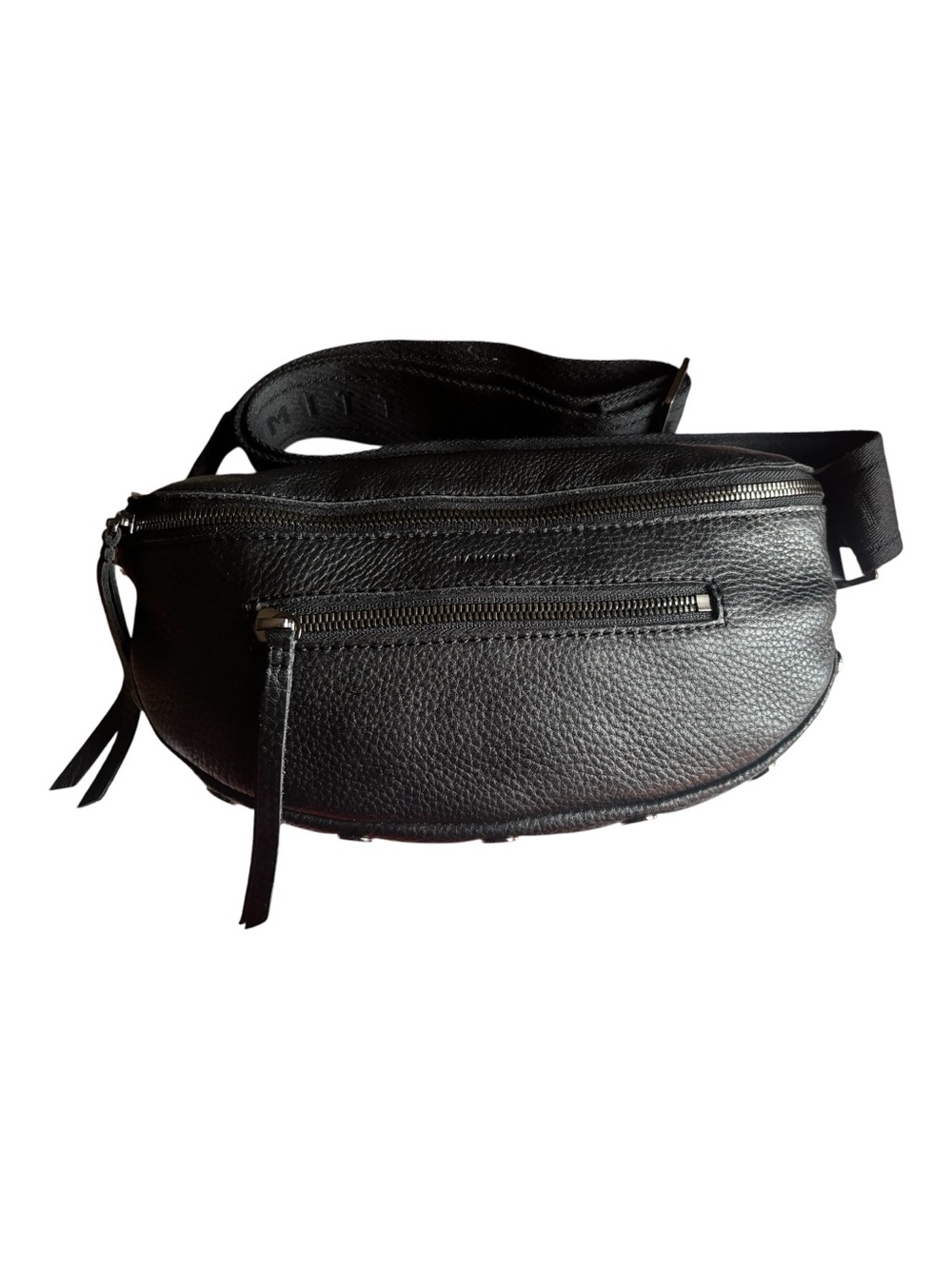 Hammitt Black Leather Belt Bag / Crossbody Fanny Pack Red Interior EUC